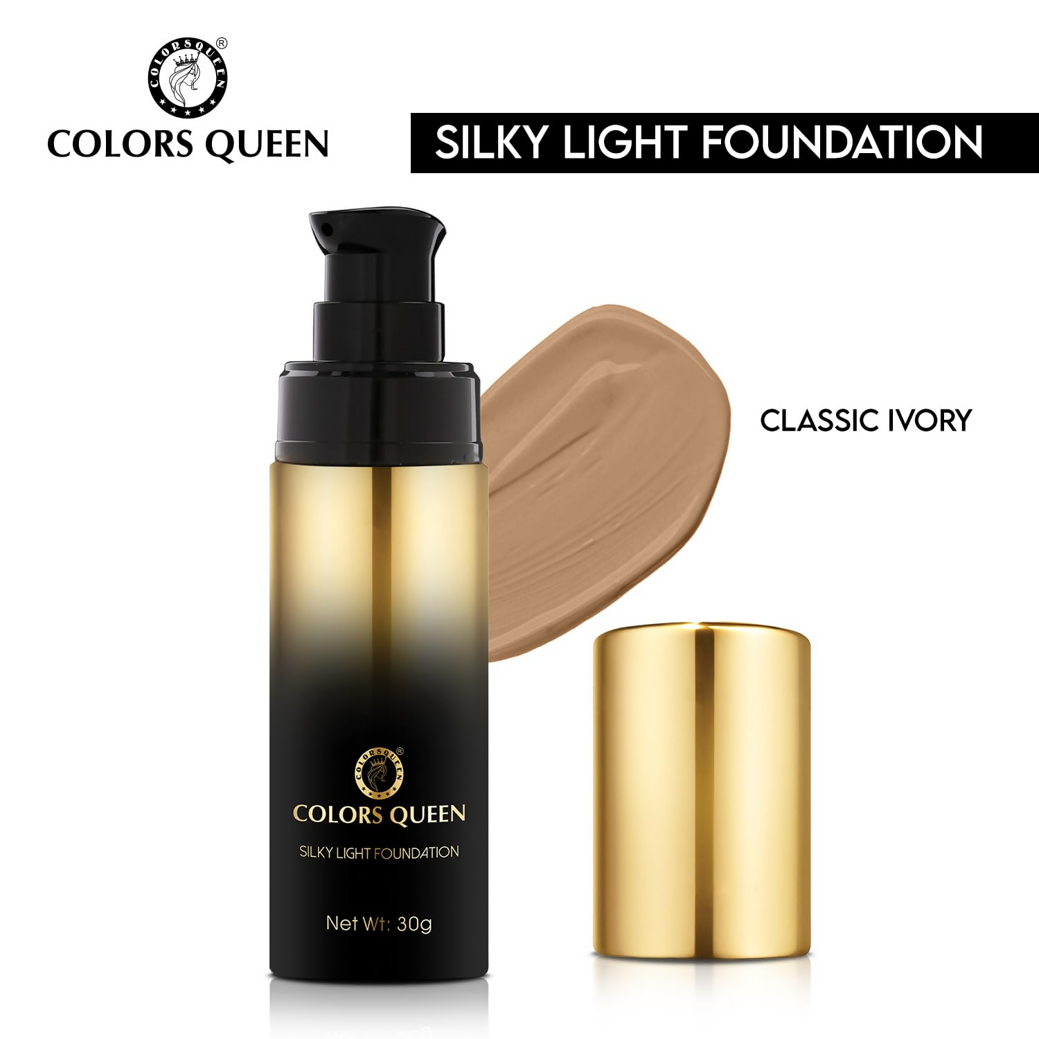 Colors Queen Silky Light Foundation - 05 Classic Ivory - Distacart