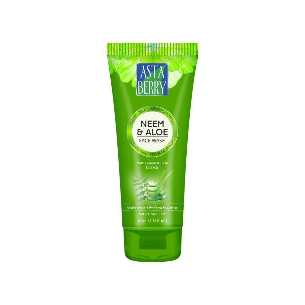 Astaberry Neem & Aloe Face Wash with Lemon & Basil Extracts - Distacart