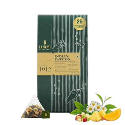 Luxmi Estates Indian Passion Mango Passion Fruit Green Tea - Dista