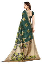 Thumbnail for Vamika Green Printed Art Silk Saree - Distacart