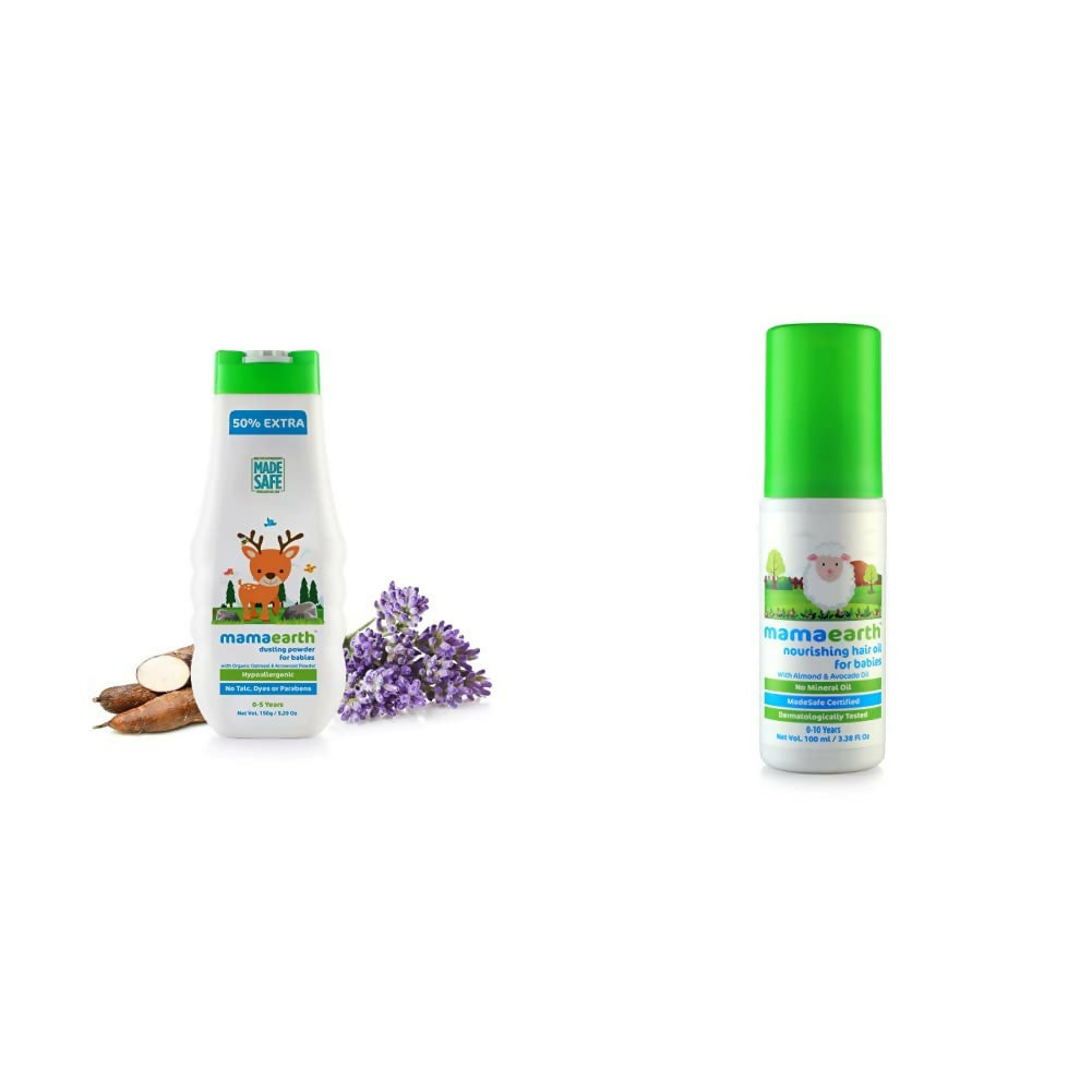 Mamaearth Dusting Powder & Nourishing Hair Oil for Babies - Distacart