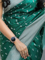 Thumbnail for Preksha Creation Banarasi Green Saree With Zari Work - Distacart
