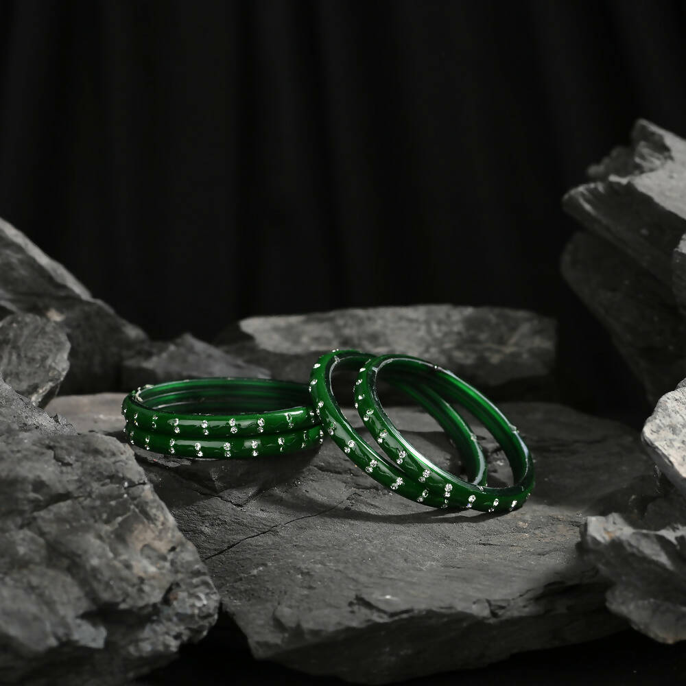 Afast Elegant Bridal & Wedding Party Fashion Bangle/Kada Set, Green, Glass, Pack Of 8 Model No- A37 - Distacart