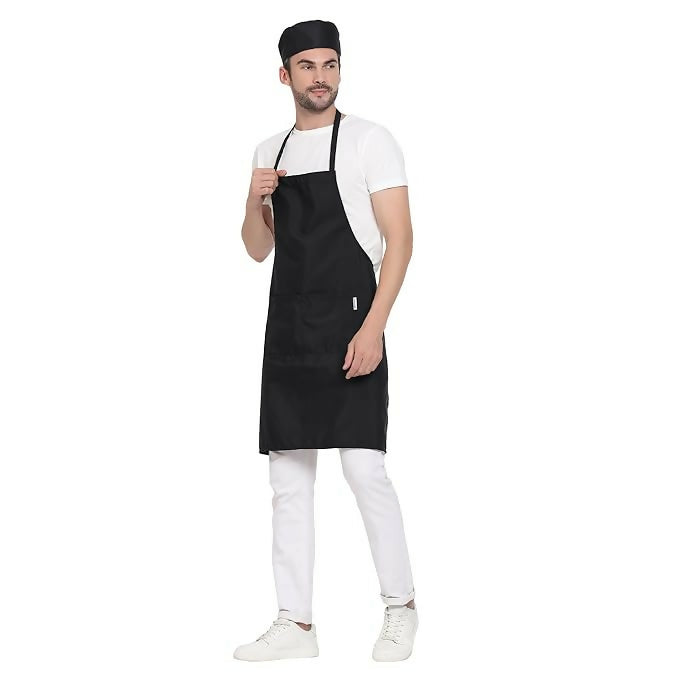 Uniformer Kitchen Apron For Men & Women-Black (Pack of 12) - Dista