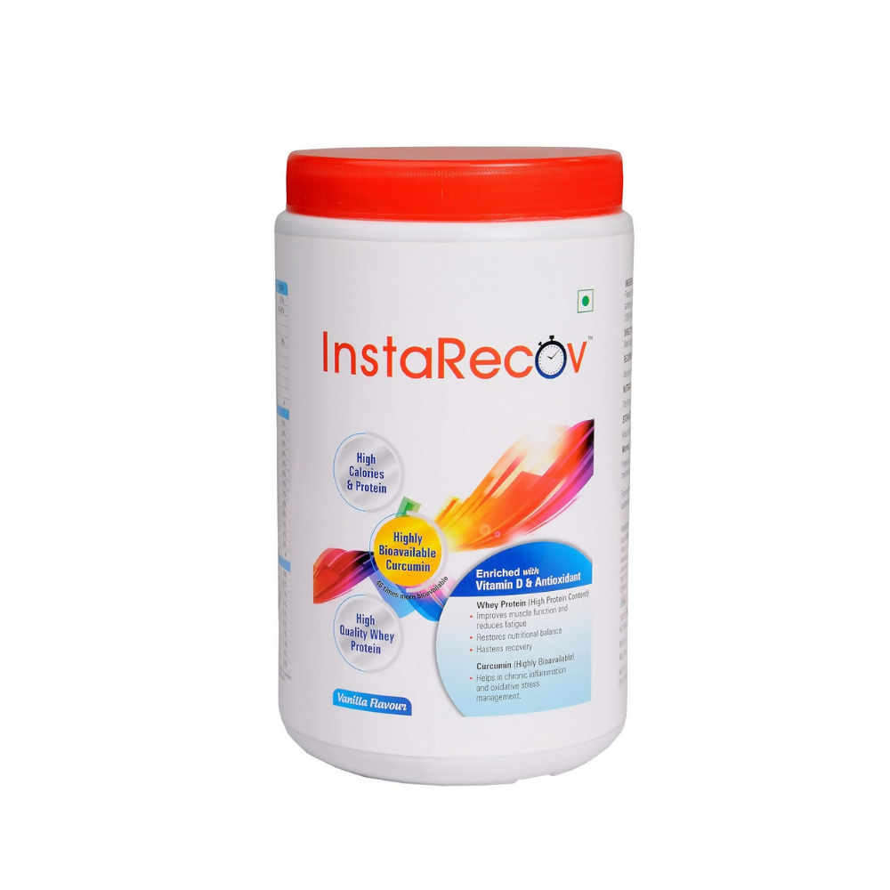 InstaRecov Beginner's Whey Protein Enriched with Curcumin by OmniWellness Vanilla Flavour - Distacart