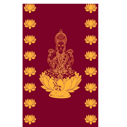 Sri Yagnaa M 20 – Maroon Lakshmi Devi Pooja Backdrop Cloth, 5 x 8 Ft - Dista