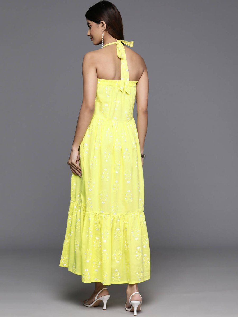 Ahalyaa Women's Traditional wear Dress - Yellow - Distacart