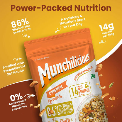 Munchilicious Granola - Original, 80% Seeds & Whole Grains - Distacart