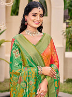 Thumbnail for Astita Pochampalli Silk Orange Saree