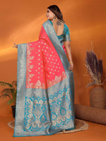 Thumbnail for Joban Fashion Banarasi Pink Woven Soft Silk Saree