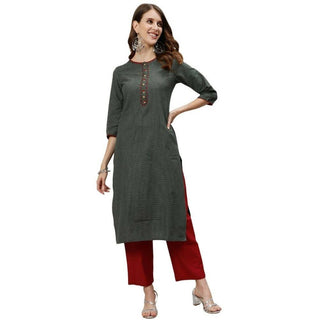 Anubhutee Women's Cotton Thread Work Kurta with Trouser - Distacart