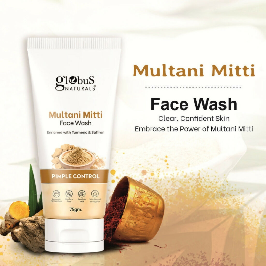 Globus Naturals Multani Mitti Face Wash - Distacart