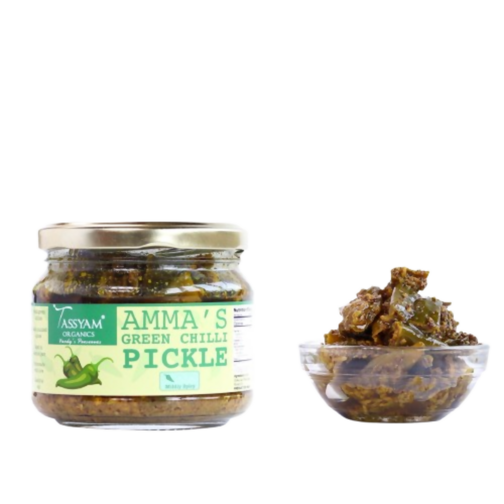 Tassyam Organics Green Chilli Pickle - Distacart