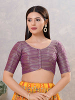 Thumbnail for Joban Fashion Women Silk Purple Stitched Blouse - Distacart
