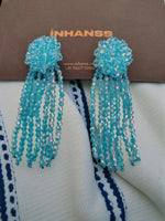 Thumbnail for Inhanns Handmade Crystal Waterfall Earrings - Long - Sky Blue - Distacart