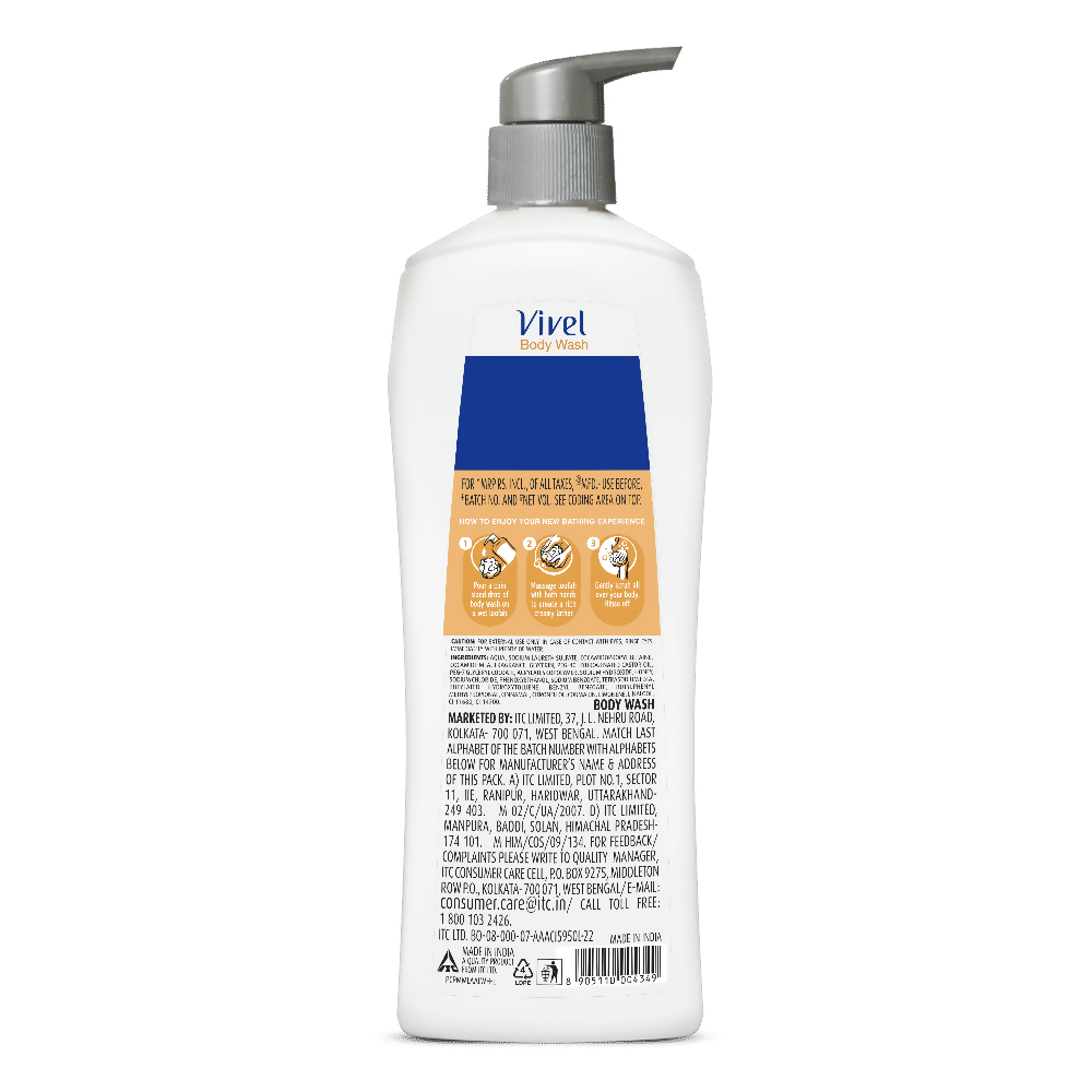 Vivel Moisturizing Body Wash Glycerin & Honey Pump Bottle Shower Gel for Soft Glowing Skin - Distacart