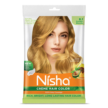 Nisha Creme Hair Color for Women - Golden Blonde - Distacart