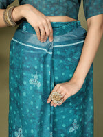 Thumbnail for Astita Cotton Sea Green Saree