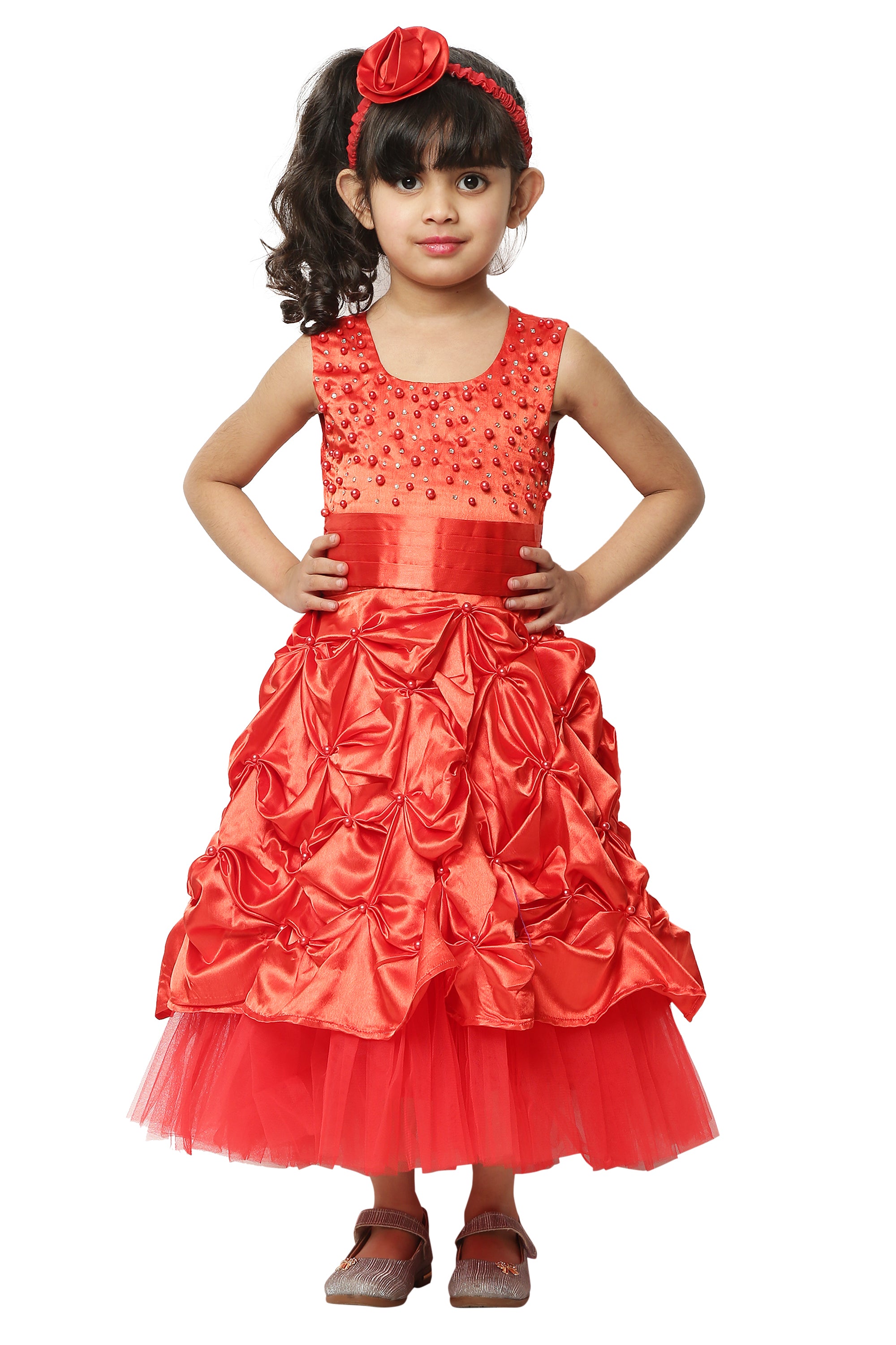 Asmaani Kids Party Wear Stylish Dresses, Perfect for Parties, Functions & Vacations - Red