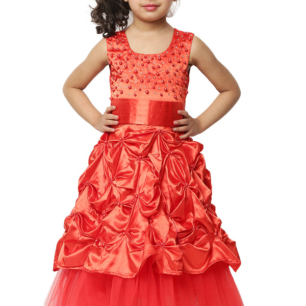 Asmaani Kids Party Wear Stylish Dresses, Perfect for Parties, Functions & Vacations - Red - Distacart