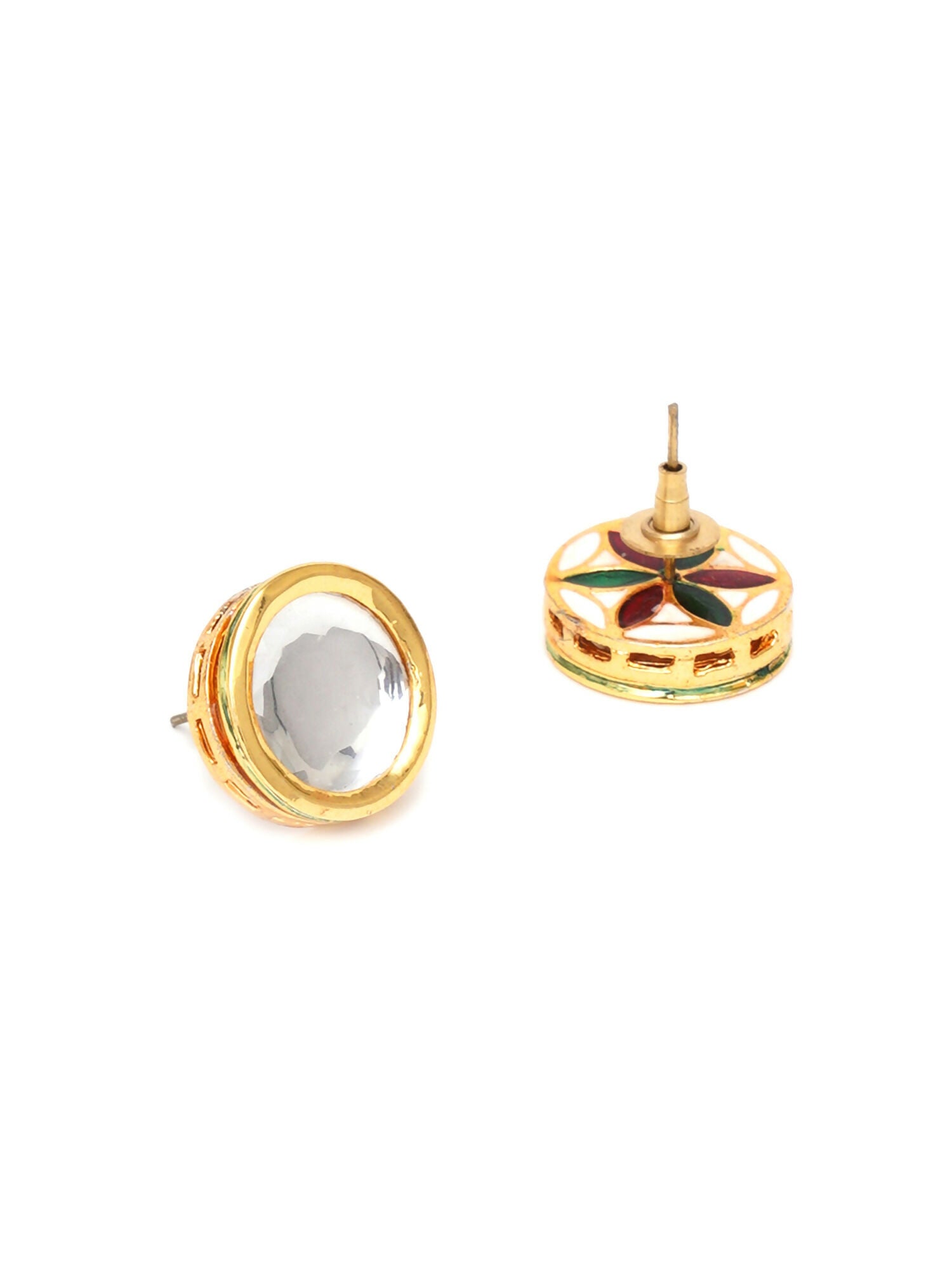Kundan Studs (Gold) - Ruby Raang - Distacart