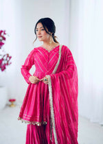 Thumbnail for Teeya Creation Pink Color Mal Chanderi Silk Mirror Work And Hand Work Sharara set