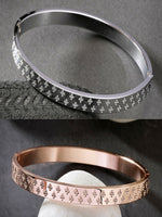Thumbnail for NVR Men's Set of 2 Rhodium-Plated Stainless Steel Kada Bracelet - Distacart