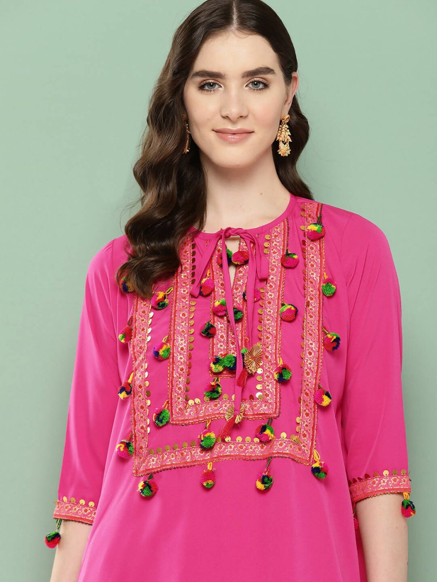Ahalyaa Women's Traditional Wear Co-ods - Pink - Distacart