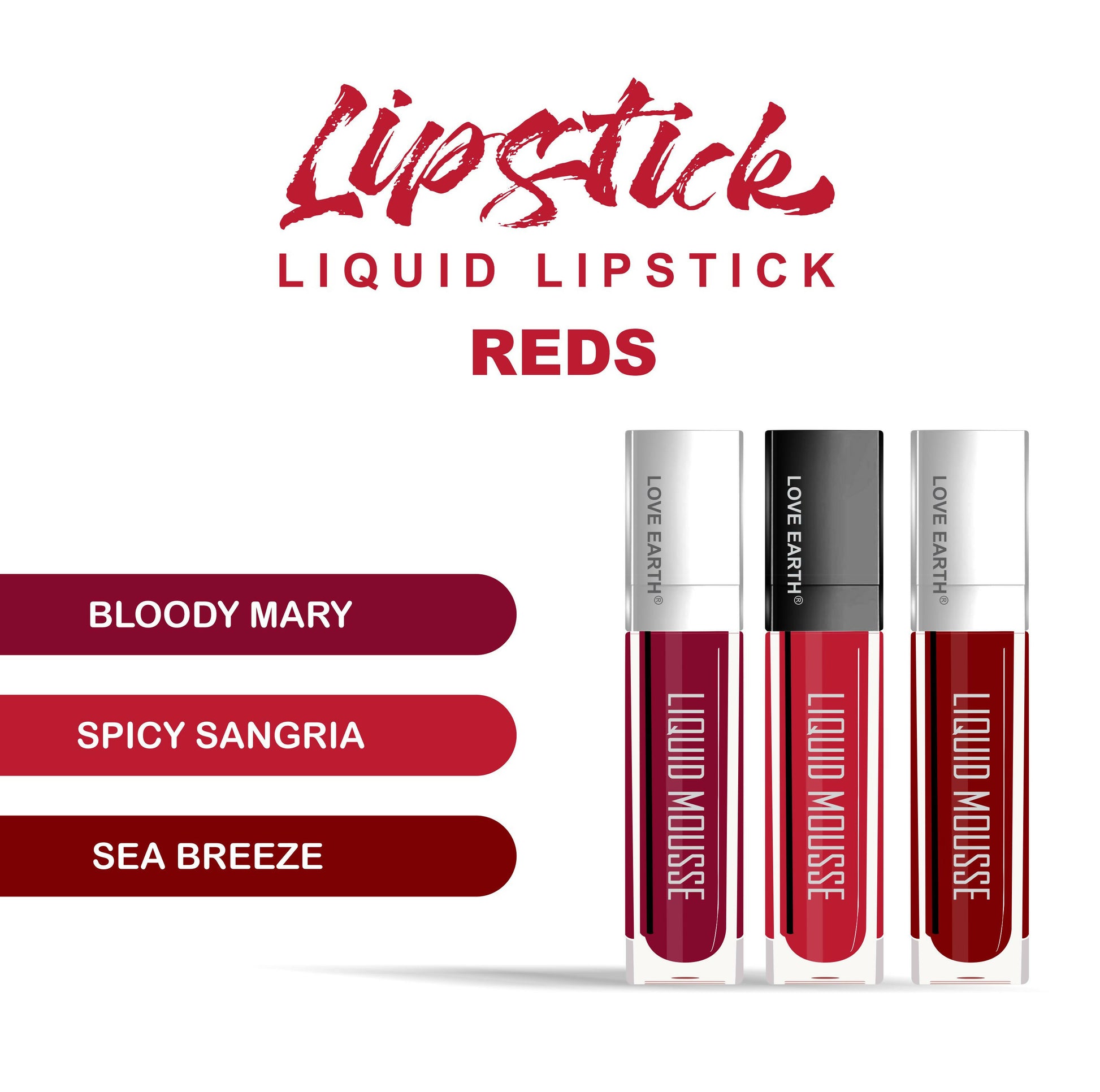 Love Earth Liquid Mousse Matte Lipstick - Reds - Distacart