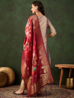 Thumbnail for Sangria Woven Design Kurta & Trouser With Dupatta