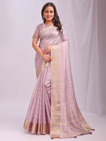 Thumbnail for Astita Organza Light Pink Saree