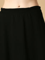 Thumbnail for Myshka Women's Black Georgette Top & Skirt With Dupatta Party Sets - Distacart