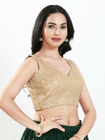 Thumbnail for Joban Fashion Gold Silk Padded Blouse With Sweetheart Neck Sleeveless - Distacart
