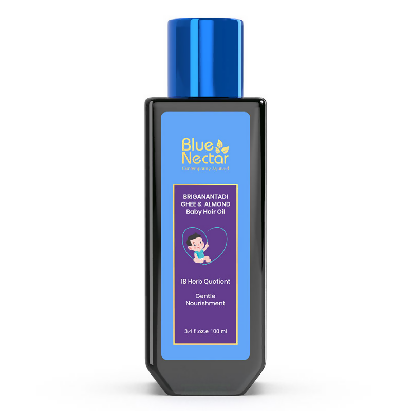 Blue Nectar Baby Hair Oil With Organic Ghee & Almond Oil - Distacart