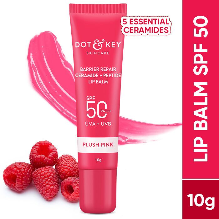Dot & Key Barrier Repair Ceramide & Peptide SPF 50 Lip Balm - Plush Pink - Distacart