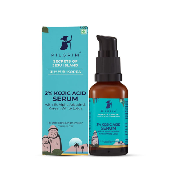 Pilgrim 2% Kojic Acid Serum Arbutin & Korean White Lotus For Acne & Darks spots - Distacart