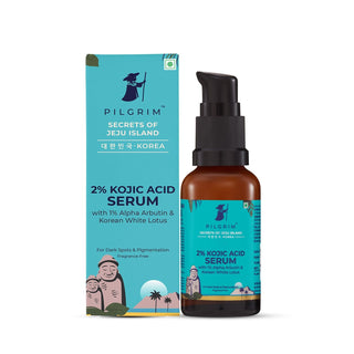 Pilgrim 2% Kojic Acid Serum Arbutin & Korean White Lotus For Acne & Darks spots - Distacart