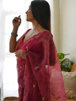 Thumbnail for Anouk Tie and Dye Embroidered Organza Saree