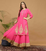 Thumbnail for Joban Fashion Pink Georgette Lehenga Set