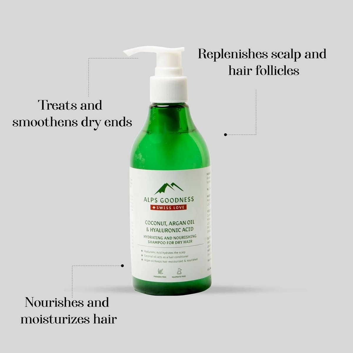 Alps Goodness Coconut, Argan Oil & Hyaluronic Acid Hydrating & Nourishing Shampoo - Distacart