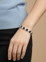 Thumbnail for NVR Black & White Beaded Bracelet for Men & Women - Distacart