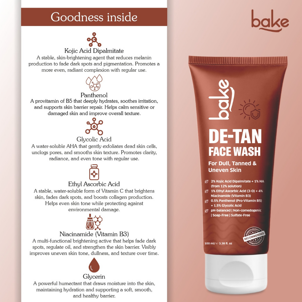 Bake De-Tan Coffee Face Wash with Kojic Acid - Distacart
