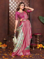 Thumbnail for Aastha Fashion Sea Green Tissue Silk Weaving Saree - Distacart