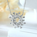 Thumbnail for Cauer Moissanite Round Pendant Necklace in 925 Sterling Silver, White Gold Plated