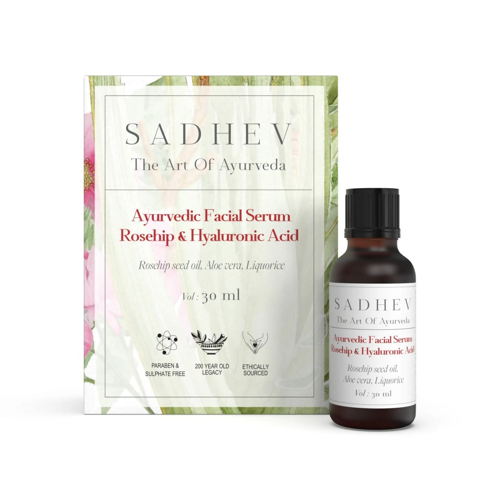 Sadhev Ayurvedic Facial Serum Rosehip & Hyaluronic Acid - Distacart
