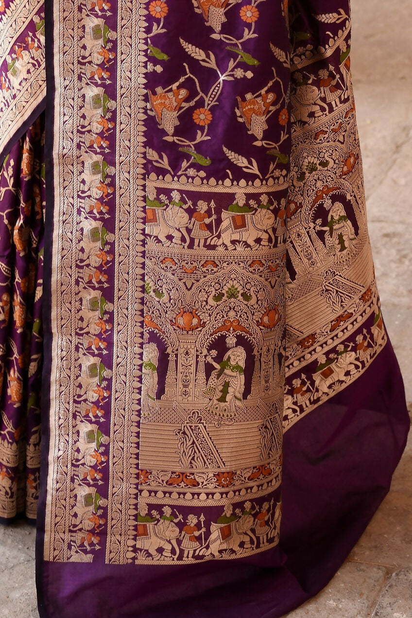 Joban Fashion Pure Katan Pure Handloom Banarasi Silk Saree