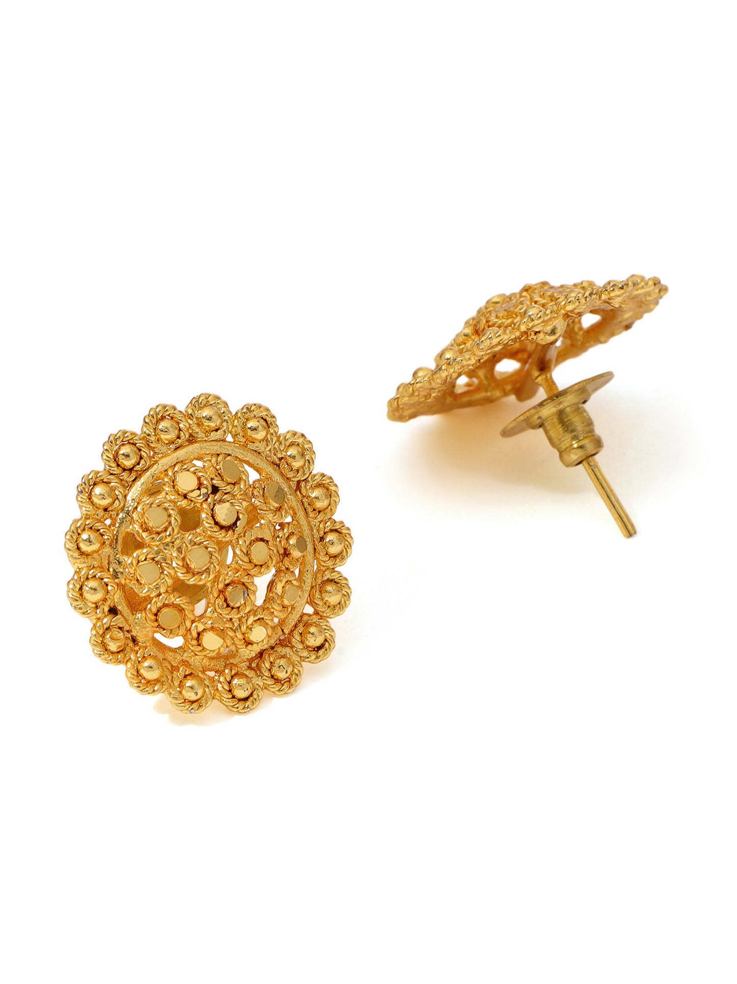 Ruby Raang Golden Necklace with Studs - Dista