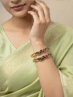 Thumbnail for NVR Women Set of 2 Gold Plated Handcrafted Kada Bangle - Distacart