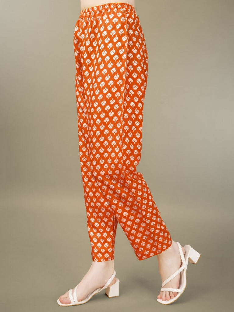 Jyoti Fashion Women's Orange Rayon Embroidery & Sequence work Kurta with Trouser & Dupatta - Distacart