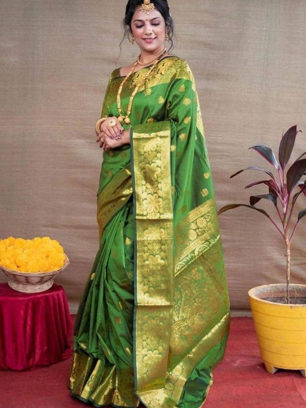 Anouk Ethnic Motifs Woven Design Zari Banarasi Saree